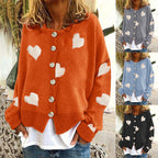 Damen Strickjacke mit Herzmotiv und modischem Schnitt