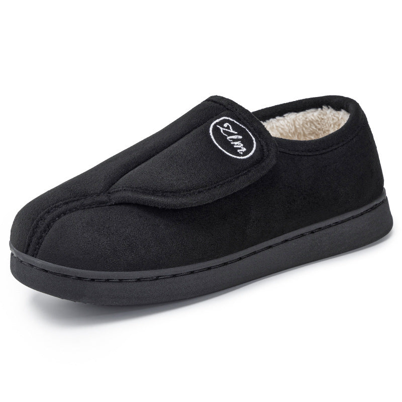 Damen Bequeme und warme Hausschuhslipper mit verstellbarem Klettverschluss R&B