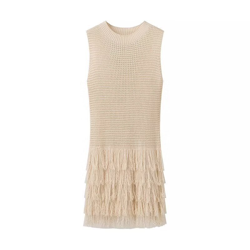 Damen Strickkleid mit Fransen und luxuriösem Design R&B
