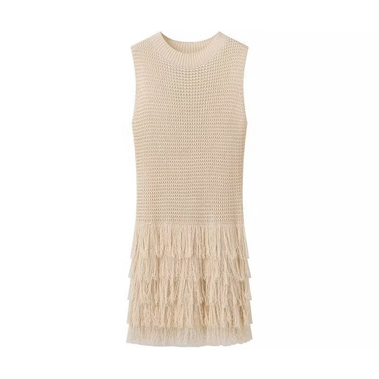 Damen Strickkleid mit Fransen und luxuriösem Design R&B