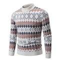 Herren Strickpullover mit geometrischem Muster und hohem Kragen R&B