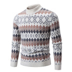 Herren Strickpullover mit geometrischem Muster und hohem Kragen R&B
