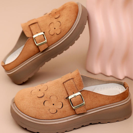 Damen Clogs mit dekorativen Blumenapplikationen und komfortabler Sohle R&B