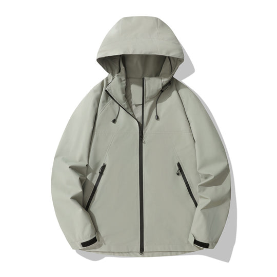 Damen wasserabweisende Outdoor-Jacke mit verstellbarem Kapuzenkragen und funktionalen Reißverschlusstaschen R&B