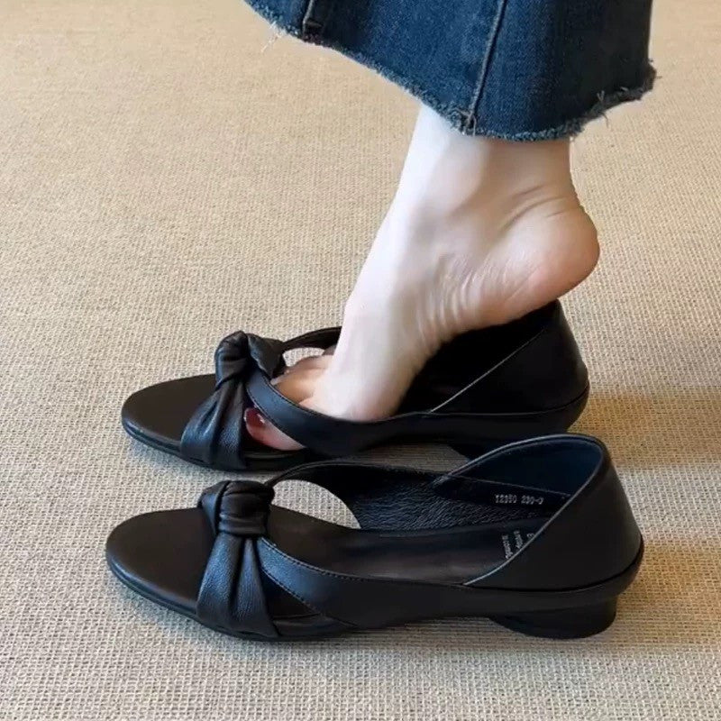 Damen Slingback-Ballerinas mit zierlichem Knotendetail und komfortabler Absatzhöhe R&B