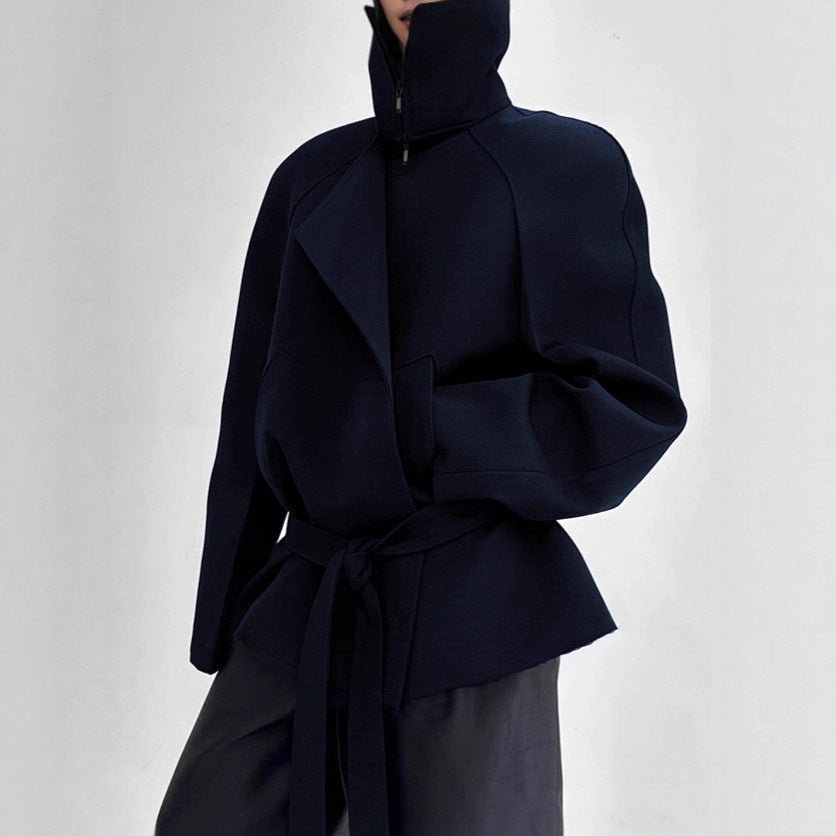 Damen Modische Jacke mit hohem Kragen und taillierter Silhouette R&B