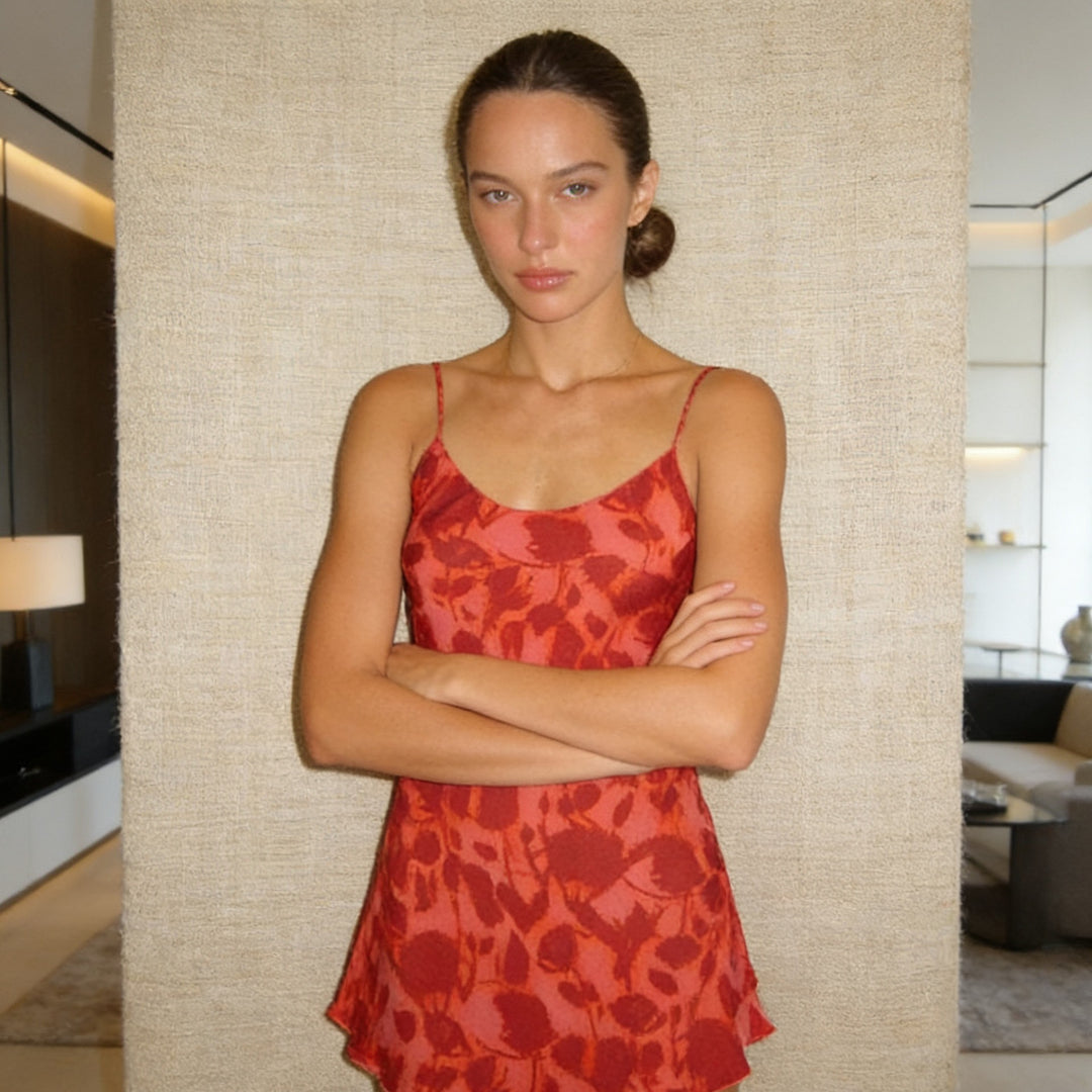 Damen Sommerliches Minikleid mit raffinierter Schnürung hinten und verführerischem V-Ausschnitt R&B