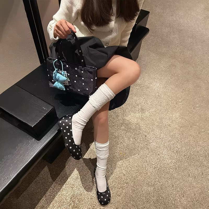 Damen elegante Ballerinas mit verspieltem Punkte-Design und komfortablem Fußbett R&B