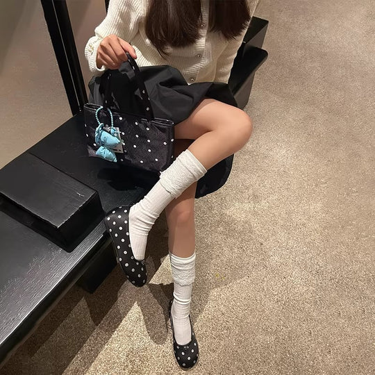 Damen elegante Ballerinas mit verspieltem Punkte-Design und komfortablem Fußbett R&B