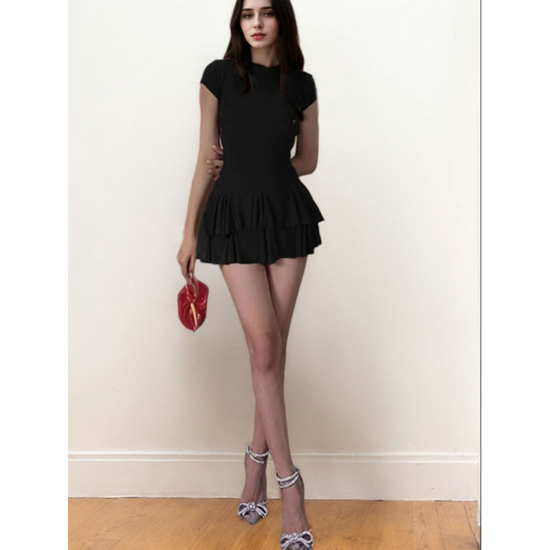 Damen Freizeitkleid mit fließendem Rock und raffinierten Rüschen R&B