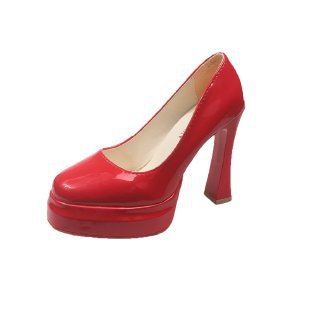 Damen modische Plateau-Pumps mit hohem glänzendem Absatz R&B