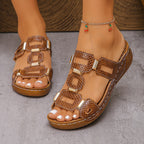 Damen Plateau-Sandalen mit modischem Riemendesign und eleganten Schnallen R&B