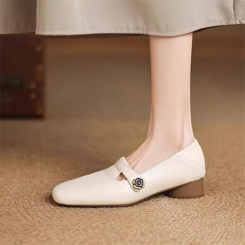 Damen Elegante und bequeme Ballerinas mit modischer Schnallenverzierung R&B