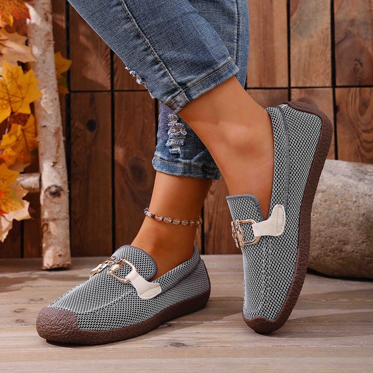 Damen Komfortable Freizeitschuhe mit dekorativen Schnallen R&B