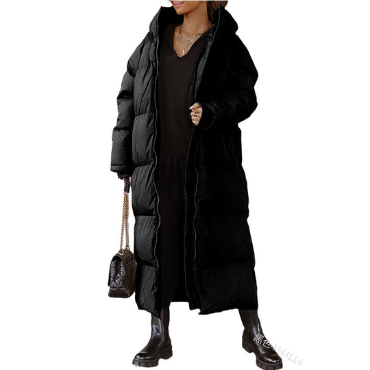 Damen Lange gesteppte Winterjacke R&B