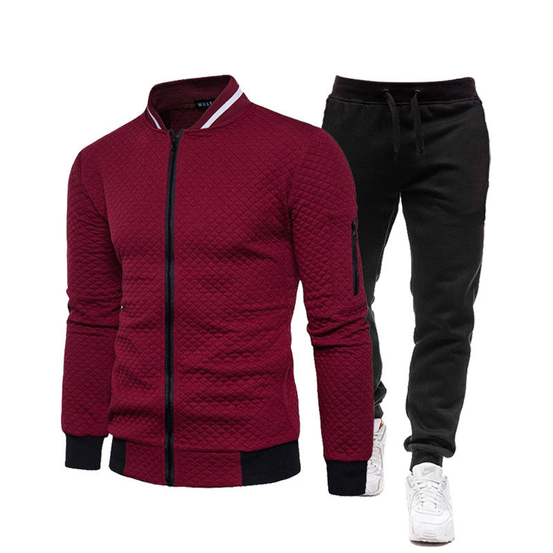 Herren modische Trainingsjacke mit Stehkragen und Sporthose R&B