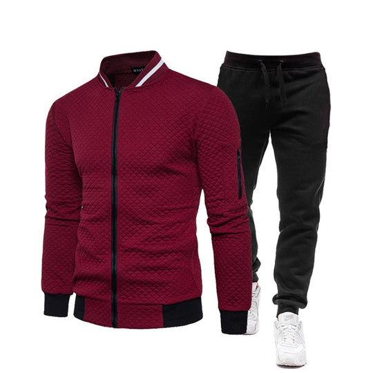 Herren modische Trainingsjacke mit Stehkragen und Sporthose R&B