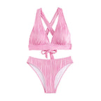 Damen Hochgeschnittener Bikini mit strukturiertem Oberteil R&B
