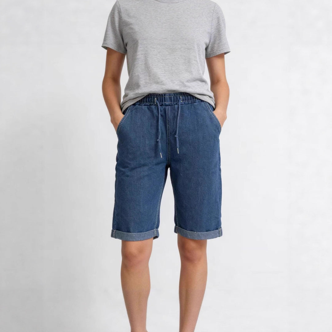 Damen Jeans-Shorts mit elastischem Bund und praktischen Taschen R&B