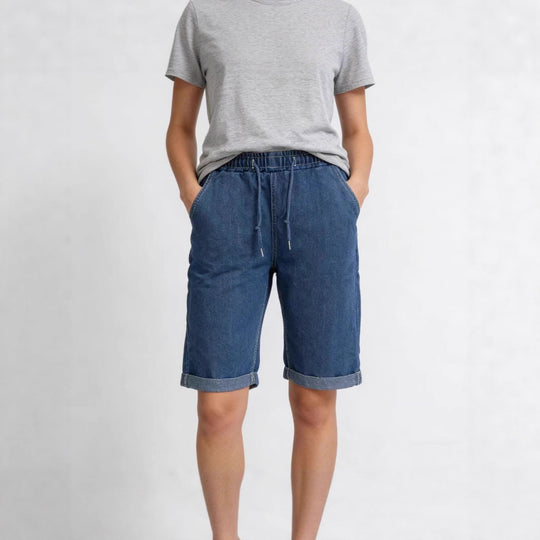 Damen Jeans-Shorts mit elastischem Bund und praktischen Taschen R&B