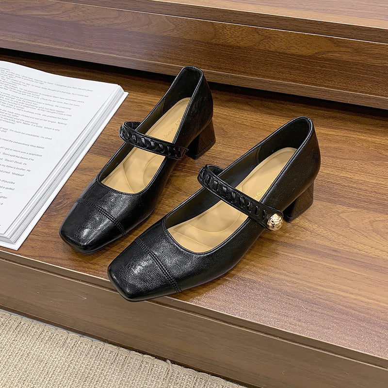 Damen elegante Sling-Pumps mit dekorativem Riemen und komfortablem Blockabsatz R&B