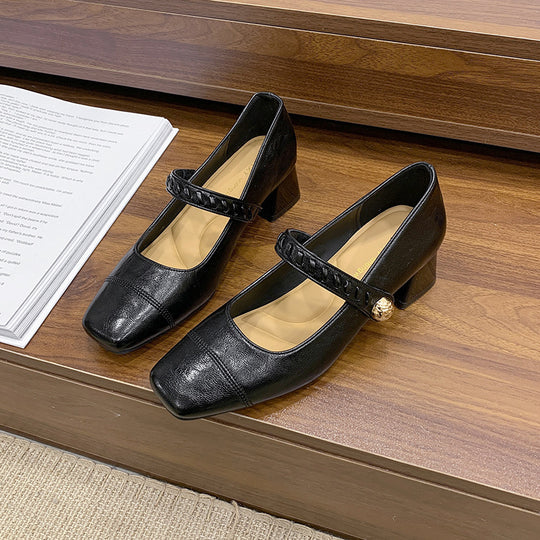 Damen elegante Sling-Pumps mit dekorativem Riemen und komfortablem Blockabsatz R&B