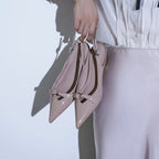 Damen Slingback-Pumps mit verspieltem Schleifendetail und glanzvoller Oberfläche
