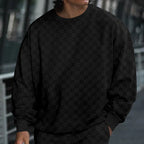 Herren lässiger Oversize-Pullover mit strukturierter Oberfläche und weitem Schnitt R&B