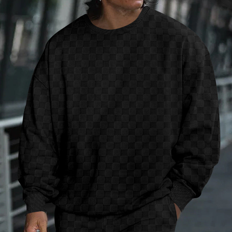 Herren lässiger Oversize-Pullover mit strukturierter Oberfläche und weitem Schnitt R&B