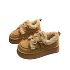 Damen kuschelige Plateau-Sneaker mit Schnallen R&B