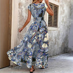 Damen Maxi-Kleid mit floralem Paisley-Muster und schmeichelndem Schnitt R&B