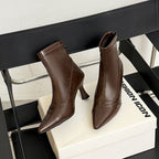 Damen elegante AnklR&Boots mit modischer Stiletto-Absatz und Reißverschluss R&B