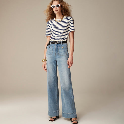 Damen Weite Komfortable Jeans mit hohen Bund R&B