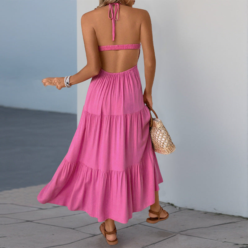 Damen Maxikleid mit gestricktem Oberteil und voluminösem Rock R&B