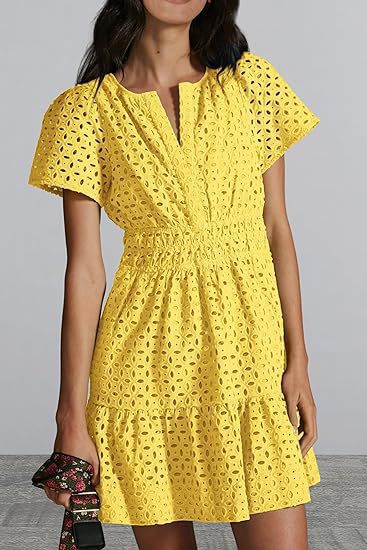 Damen Sommerkleid im romantischen Broderie Anglaise Stil R&B