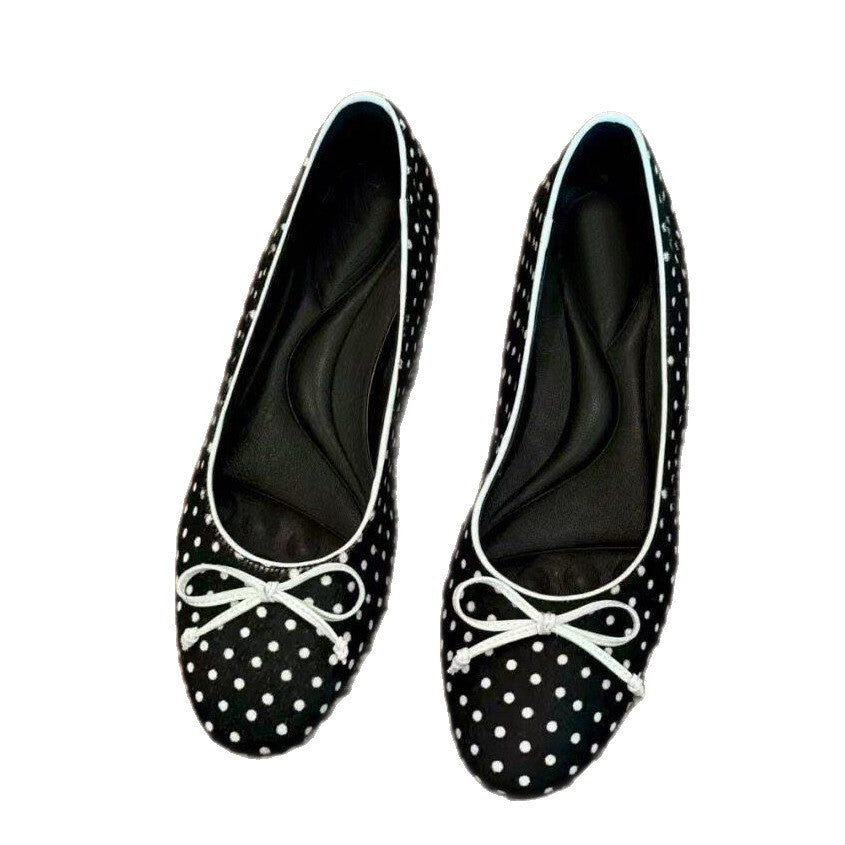 Damen Ballerinas mit klassischem Punktedesign und flexiblem Komfortfußbett R&B