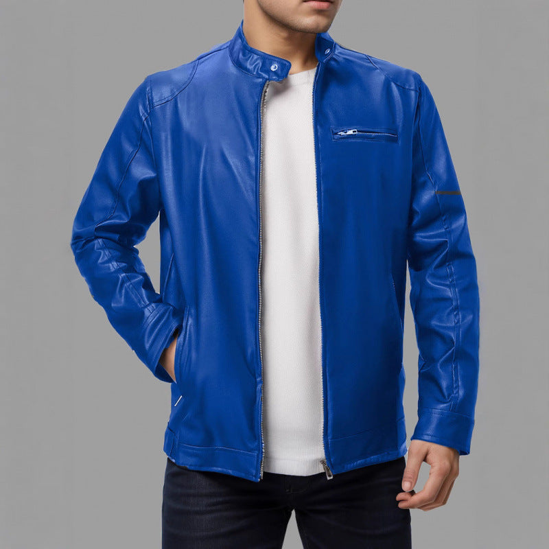 Herren Elegante Kunstlederjacke