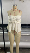 Damen luftiges Top mit Rüschendetail R&B