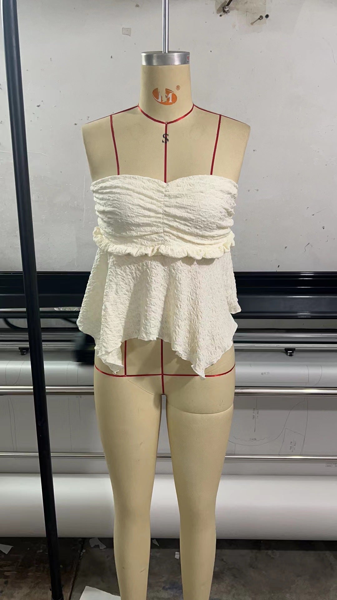 Damen luftiges Top mit Rüschendetail R&B