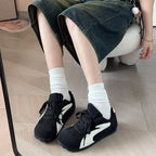 Damen sportliche Sneakers mit atmungsaktiver Oberflächenstruktur und rutschfester Sohle R&B