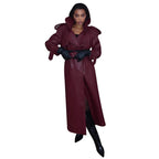 Damen Kunstleder Trenchcoat mit Oberteil und Taillengürtel R&B