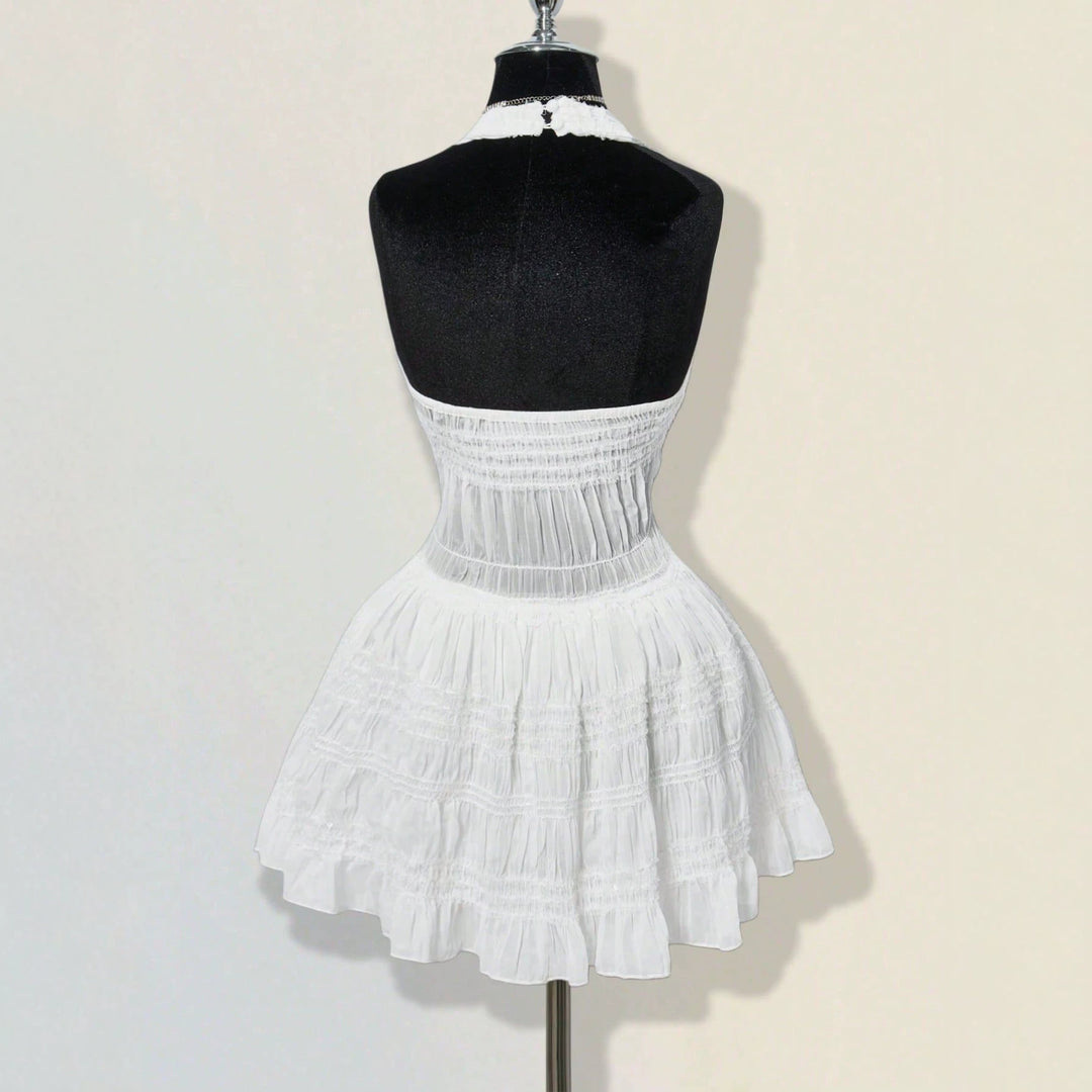 Damen Sommerliches Kleid im romantischen Vintage-Stil mit raffinierten Falten R&B