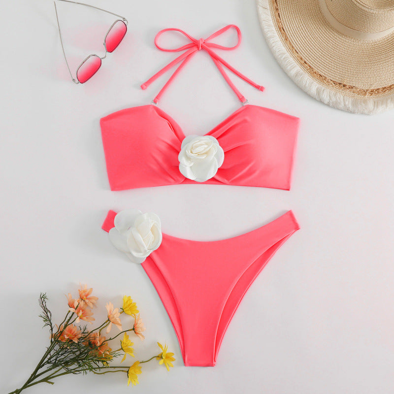 Damen Bikini-Set mit dekorativem Blumenmotiv R&B