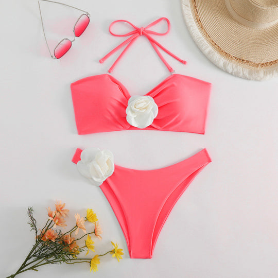 Damen Bikini-Set mit dekorativem Blumenmotiv R&B
