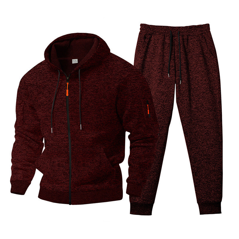 Herren sportives Freizeit-Set mit strukturiertem Hoodie und bequemen Jogginghosen R&B