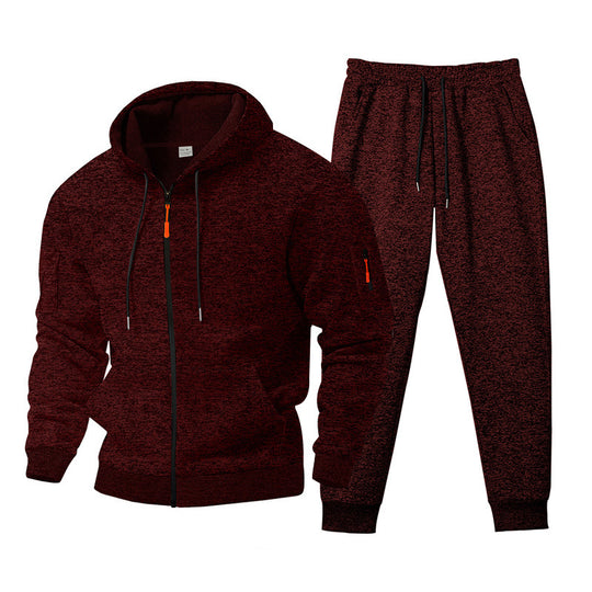 Herren sportives Freizeit-Set mit strukturiertem Hoodie und bequemen Jogginghosen R&B