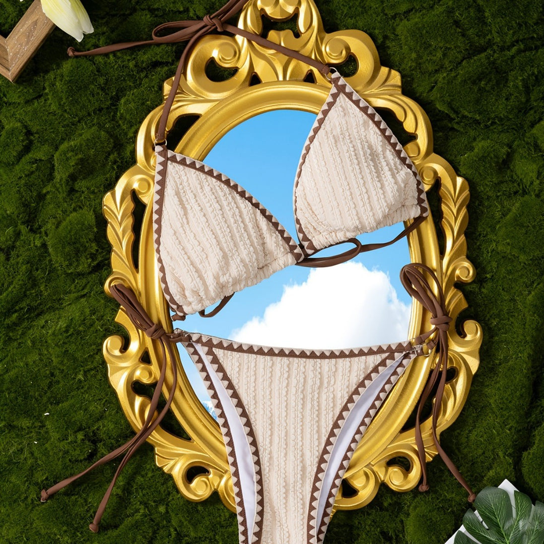 Damen Triangel-Bikini mit raffiniertem Struktur-Design R&B