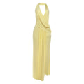 Damen elegantes Wickelkleid mit tiefem V-Ausschnitt und fließendem Stoff R&B