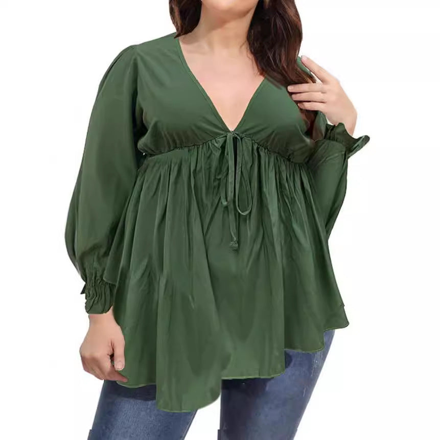Damen Bluse mit eleganten Rüschendetails und modischem Print R&B