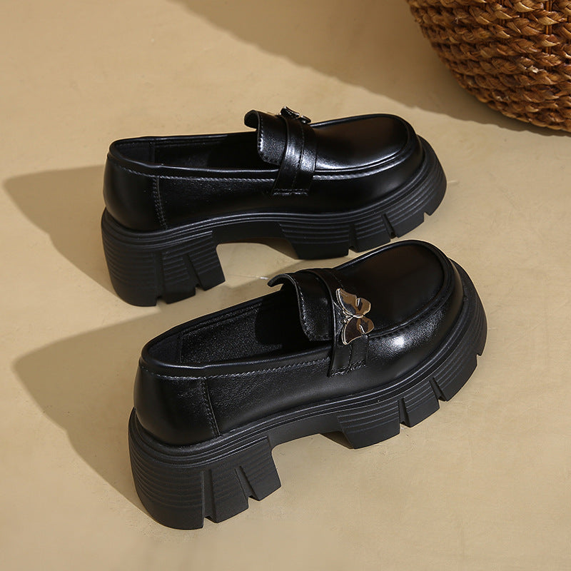 Damen komfortable Loafers mit glänzendem Finish und robuster Sohle R&B